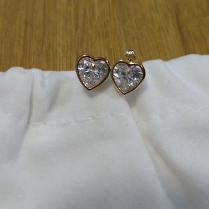 QVC Diamonique heart studs